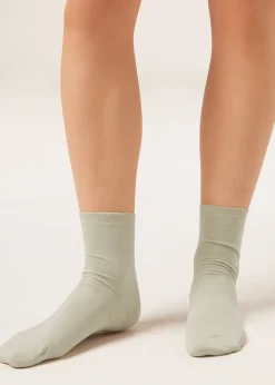 Kurze Socken mit gemustertem Rand
