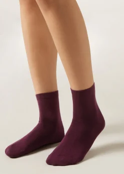Kurze Socken mit gemustertem Rand