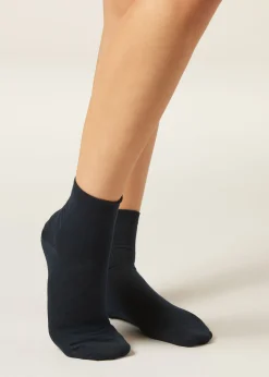 Kurze Socken mit gemustertem Rand