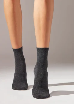 Kurze Socken mit gemustertem Rand
