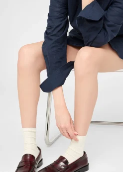 Kurze Socken mit Rippstrick