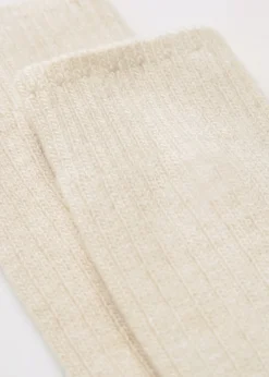 Lange gerippte Damensocken mit Wolle und Kaschmir
