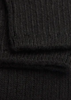 Lange gerippte Damensocken mit Wolle und Kaschmir