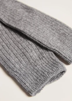 Lange gerippte Damensocken mit Wolle und Kaschmir