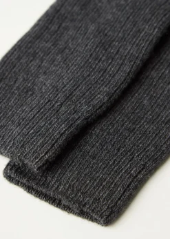 Lange gerippte Damensocken mit Wolle und Kaschmir
