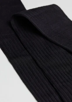 Lange gerippte Herrensocken mit Fil d‘Ecosse