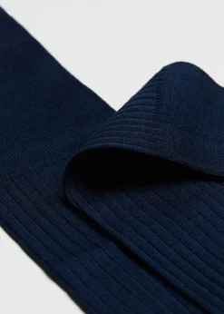 Lange gerippte Herrensocken mit Fil d‘Ecosse