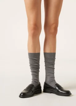 Lange gerippte Socken aus Baumwolle