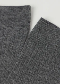 Lange gerippte Socken mit Cashmere
