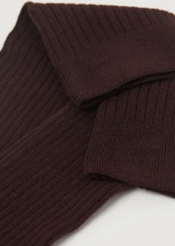 Lange gerippte Socken mit Cashmere