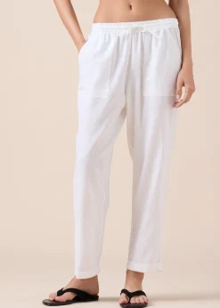 Lange Hose aus Leinen und Viskose