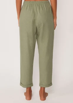 Lange Hose aus Leinen und Viskose