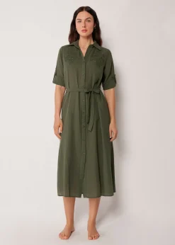 Langes Hemdblusenkleid