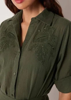 Langes Hemdblusenkleid