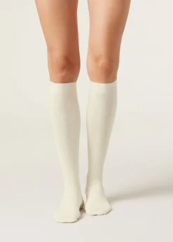 Lange Socken mit Cashmere