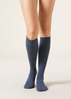 Lange Socken mit Cashmere