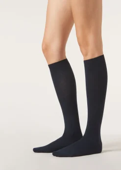 Lange Socken mit Cashmere