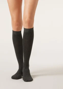 Lange Socken mit Cashmere
