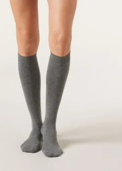 Lange Socken mit Cashmere