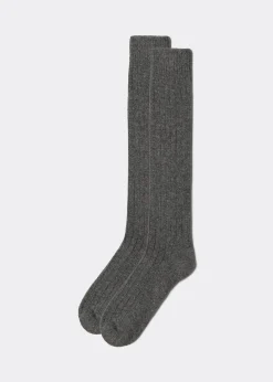 Lange Socken mit Wolle und mit Kaschmir