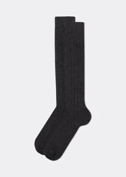Lange Socken mit Wolle und mit Kaschmir