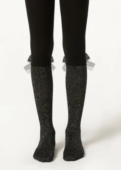 Mädchenstrumpfhose in Overknee-Optik aus Baumwolle