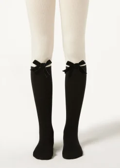 Mädchenstrumpfhose in Overknee-Optik aus Baumwolle