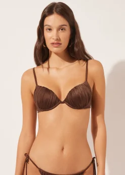 Push-up-Bikinioberteil Shiny Satin