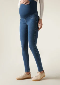 Schwangerschafts-Leggings aus Denim