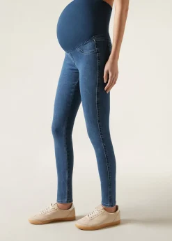Schwangerschafts-Leggings aus Denim