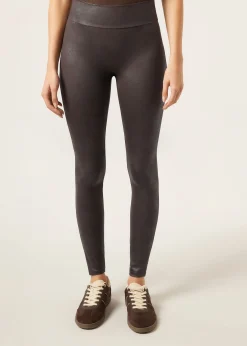Scrunch Leggings in Lederoptik
