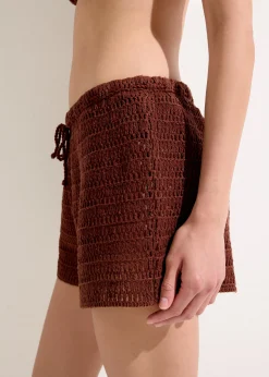 Shorts aus Häkelgewebe
