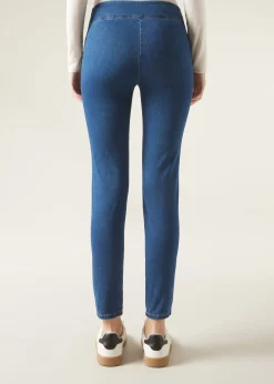 Skinny Leggings aus Denim mit hohem Bund
