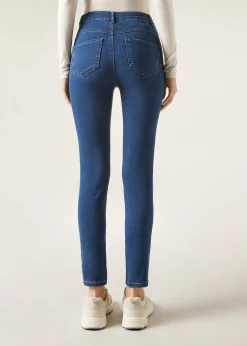 Skinny Push-up-Jeans aus Soft-Touch-Gewebe mit hohem Bund