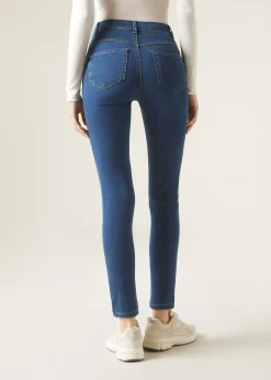 Skinny Push-up-Jeans aus Soft-Touch-Gewebe mit hohem Bund