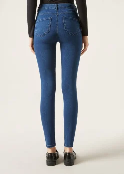 Skinny Push-up-Jeans aus Soft-Touch-Gewebe mit hohem Bund