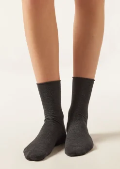 Socke aus Wolle/Baumwolle ohne Bündchen