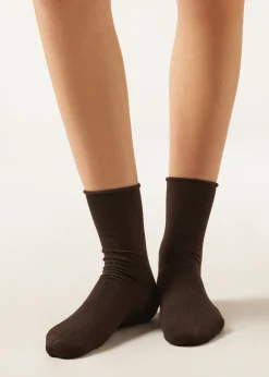 Socke aus Wolle/Baumwolle ohne Bündchen