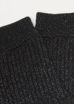 Socken in Rippstrick mit Glitzer