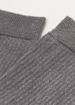 Socken in Rippstrick mit Glitzer