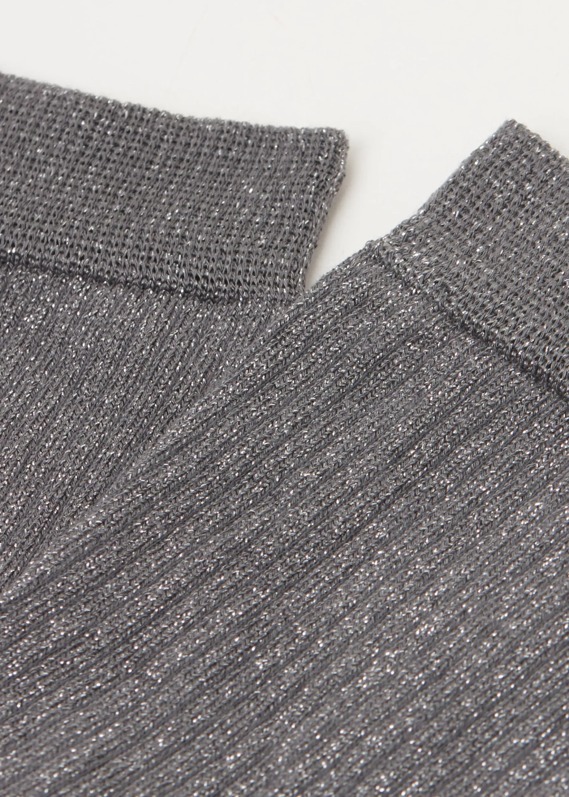 Socken in Rippstrick mit Glitzer