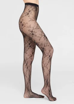 Strumpfhose aus Blumenspitze