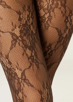Strumpfhose aus Blumenspitze