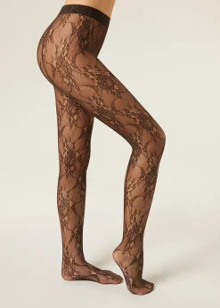 Strumpfhose aus Blumenspitze
