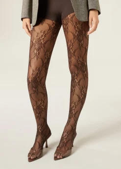 Strumpfhose aus Blumenspitze
