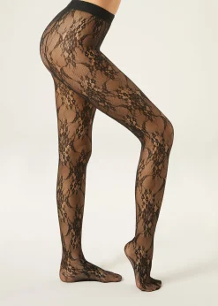 Strumpfhose aus Blumenspitze