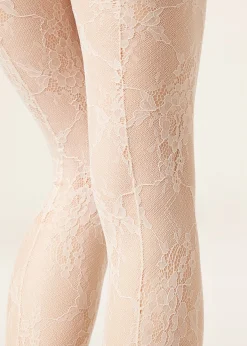 Strumpfhose aus Blumenspitze