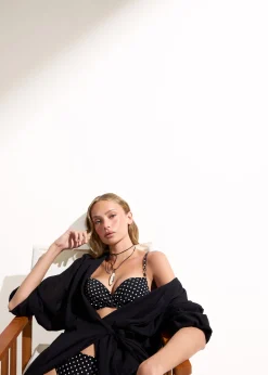Super Push-up-Bikinioberteil Polka Dot Black