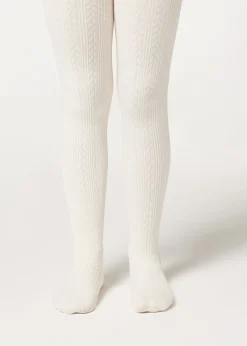 Thermostrumpfhose mit Flechtmotiv für Mädchen