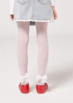 Tüllstrumpfhose 30 Denier mit Schleife für Mädchen